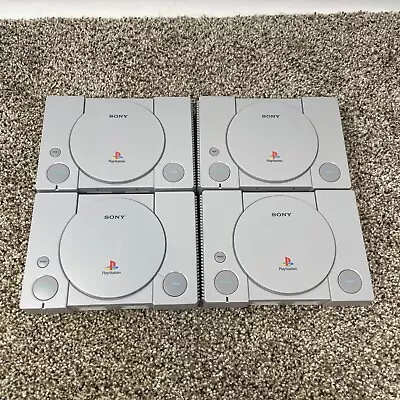 LOT OF 4 Sony PlayStation Classic Gray Console SCPH-1001 FOR PARTS AS IS! 4 • $60