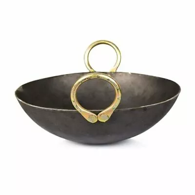 Heavy Base Iron Kadhai | Kadai With Handle For Kitchen | Deep Frying Kadai 2ltr • $77.99