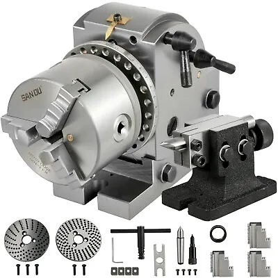 VEVOR BS-0 4 /100MM Indexing Dividing Head Spiral 4  3-Jaw Chuck & MT2 Tailstock • £206.39