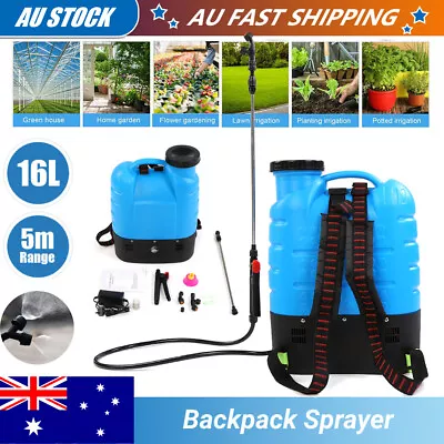 Electric Weed Sprayer Backpack Farm 16L Rechargeable Battery Garden Pump Spray • $69.25