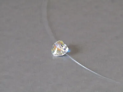 Swarovski Crystal Aurora Borealis Heart Pendant Floating Illusion Necklace Nice! • £13.34