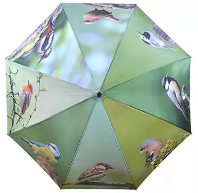 New Fallen Fruits TP178 Esschert Umbrella With Bird Pattern In Green Uk • £25.03