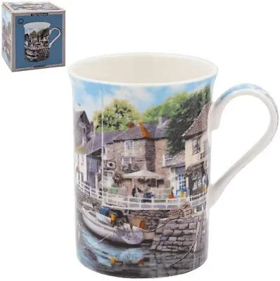 Leonardo Nautical Theme Seaside Old Harbour Scene Fine China Mug Gift Boxed 10cm • £8.99