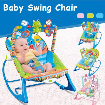 Electric Baby Bouncer Rocker Swing Vibration Musical Chair Infant Toddler Seat • £27.90
