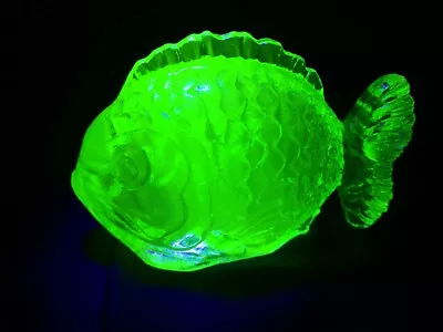 Green Uranium Glass Fish Paper Weight.  • $80