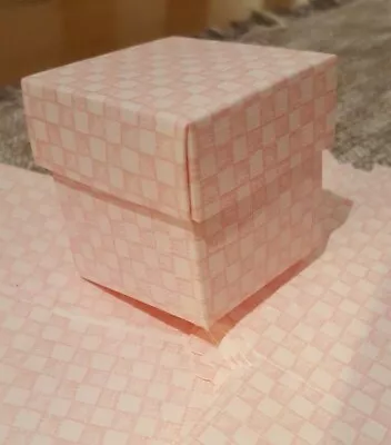 Wedding / Party Pink Checked Cube Favour Boxes (pack Of 10) • £7.50