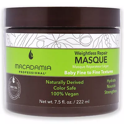 Weightless Repair Masque By Macadamia Oil For Unisex - 7.5 Oz Masque • $22