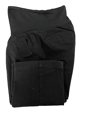 Old Navy Maternity Women Pant Black Low Rise Elastic Waist Pull On Flat Front 16 • $19.98