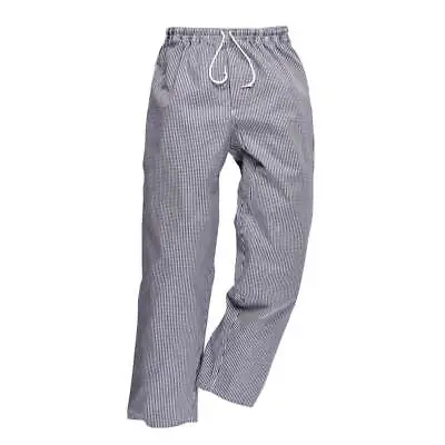 Portwest C079 Bromley Chef Trousers Blue / White L 31  • £25.95