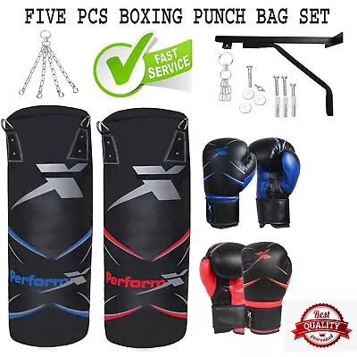 Punch Bag Boxing Punching Bag MMA Fight Punching Training Martial Arts Set New • $77.20