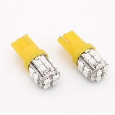 2x Yellow T10 Wedge 20 SMD 1210 LED Light Bulbs W5W 2825 158 192 168 194 • $1.99