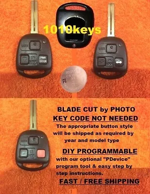 (BLADE CUT By PHOTO) 2 FOB REMOTE KEYS W/4D CHIP  DIY POSSIBLE For LEXUS • $49.99