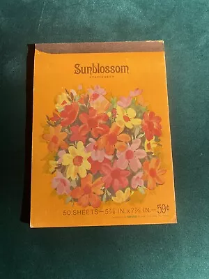 Vintage Stationery Sunblossom Writing Pad Orange Flowers Westab Retro Snail Mail • $13.50