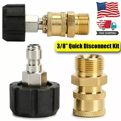  Pressure Washer Adapter Set M22 (M22-14MM) To 3/8'' Quick Connect (2 Pack) • $16.69