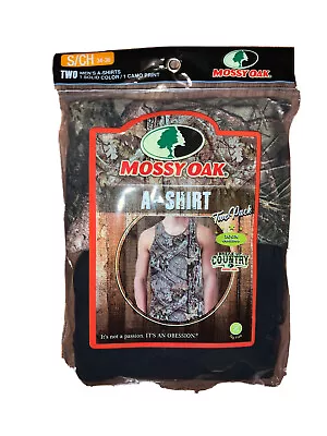 Small Mossy Oak 2-pack A-shirt Break Up Country Black And Camo Men’s NIP • $8.97