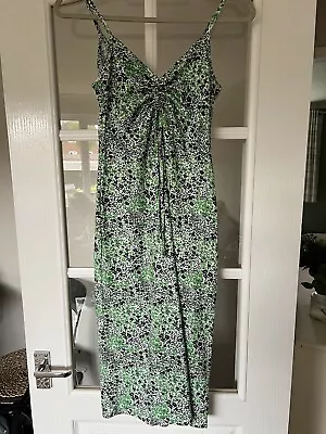 Brand New Quiz Clothing Green Multi Print V-Neck Midi Dress Size 8 RRP £29.99 • £10.99