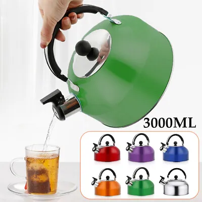 $27.99 • Buy 3L Stainless Steel Stove Top Kettle Whistling Camping Kitchen Gas Hob Tea Pot