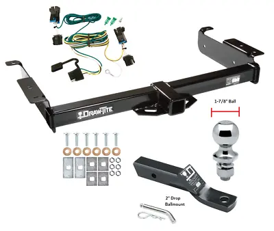 Trailer Tow Hitch For 03-22 Chevy Express GMC Savana W/ Wiring Kit & 1-7/8  Ball • $266.13