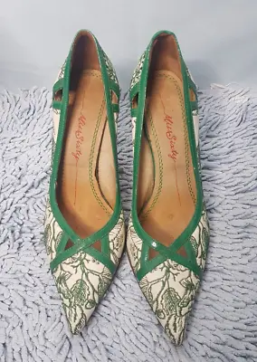 Miss Sixty - White & Green Floral Embroidered - Court Heels - UK 5 EU 38 - VGC • £45.99