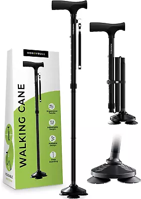 HONEYBULL Walking Cane For Men & Women - Foldable Adjustable Collapsible Free • $24.95