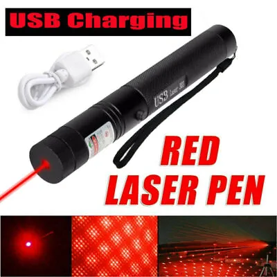 2000Miles Red Laser Pointer Pen 650nm Beam Light Lazer Pen USB Rechargeable <1mw • £8.99