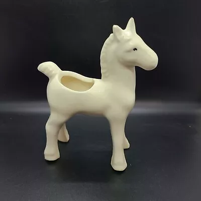 Vintage MCM USA Pottery White Horse Foal Planter 6.5  California • $12.99