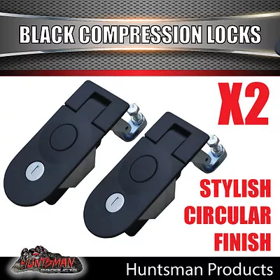 $48 • Buy X2 Large Black Compression Lock Rounded End. Tool Box Camper Tradesman Trailer