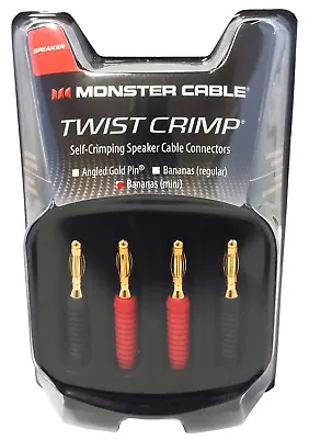 Monster Cable Twist Crimp Self Crimping Mini Banana Speaker Wire Connectors • $11.99