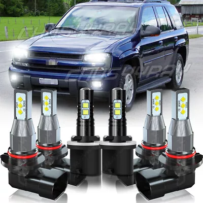 6x Combo 9005 9006 LED Headlight + 880 Fog Bulbs For Chevy Trailblazer 2002-2009 • $42.84