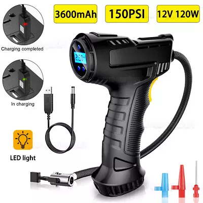 Tire Inflator Car Air Pump Compressor Electric Digital Auto USB Rechargeable 12V • $22.99