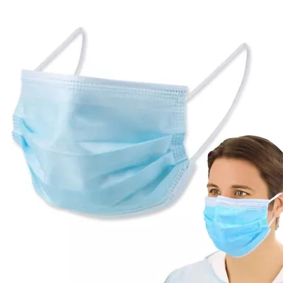 10x DISPOSABLE FACE MASKS Comfortable Elasticated Breathable Ear Loop IIR 4 Ply • £11.76
