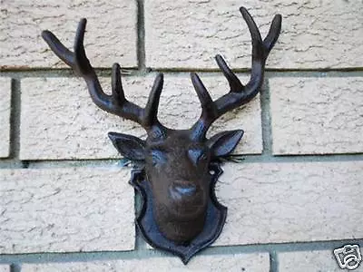 Vintage Style Reindeer Cast Iron Wall Decor Rustic Brown Color • $39.99