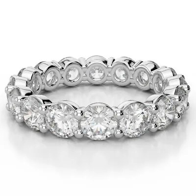 £4400 • Buy 4.25 Carat Round Diamond Claw Set  Full Eternity  Ring, Platinum