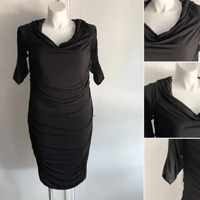 Black Ruched Dress 2X Melissa Masse • $80
