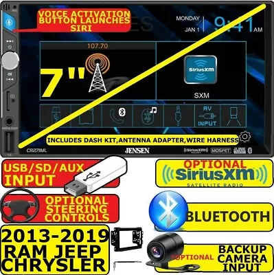 13-19 And Up Dodge Ram Jeep Bluetooth Aux Sd Car Radio Stereo W/ Opt. Sirius Xm • $512.88