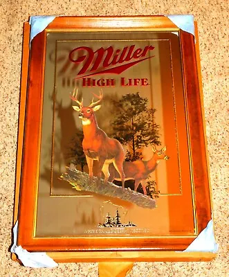MILLER BEER 2nd Edition Buck & Doe DEER Wildlife Hunting MIRROR (NOS) The Best!! • $59.99