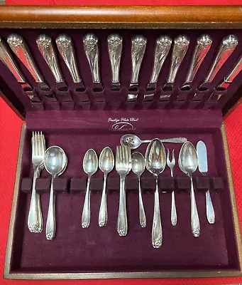 Vintage 1847 Rogers Bros DAFFODIL Silver Plate Flatware 8 Places +  - 62 Pieces • $165.99