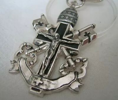 Jesus On The Cross. Vatican Cross Sterling   Silver 925 • $99