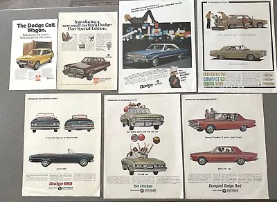 Lot Of 7 Vintage DODGE Car Print Ads - 1960's 1970's • $7.99
