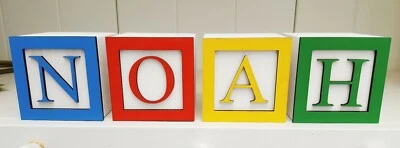 £5.50 • Buy Personalised Toy Story Theme Name Letter Baby Christening Wooden Blocks Gift