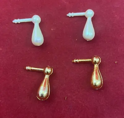 Barbie VINTAGE Earrings Lot 2 Sets Drop Dangle  Mod Posts Iridescent Gold CLone? • $10.79