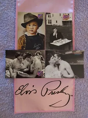 Elvis Presley Signature Pink Scarf&collectible Trading Cards Nm-mint Lot 5 • $25