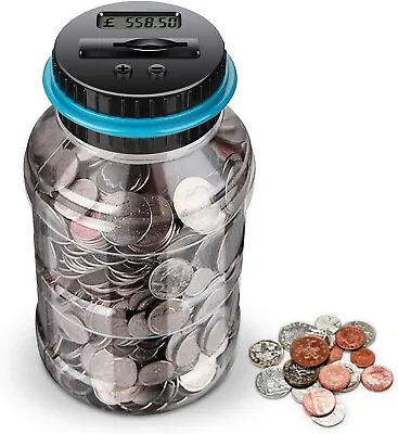 Digital Coin BankLarmTek Digital Counting Money JarBig Piggy Bank Coin Bank Fo • £15.35