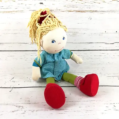HABA Annie Soft Doll With Blonde Hair Blue Eyes 14 Inches Please Read • $11.04