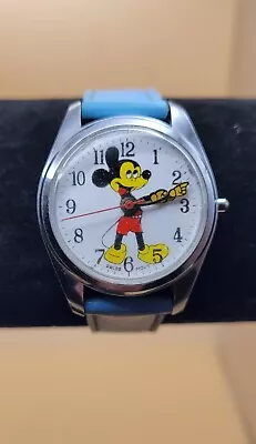 Vintage Mickey Mouse W/Tongue Out Mechanical Wind Watch **STEM ON WATCH BROKE** • $30