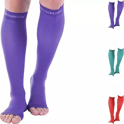 Doc Miller Open Toe Compression Socks Women And Men 20-30 MmHg Toeless Compress • $70.88