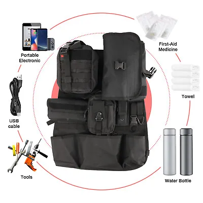 Car MOLLE System Panel Organizer Tactical Seat Back Vehicle Cover Storage Packet • $58.99