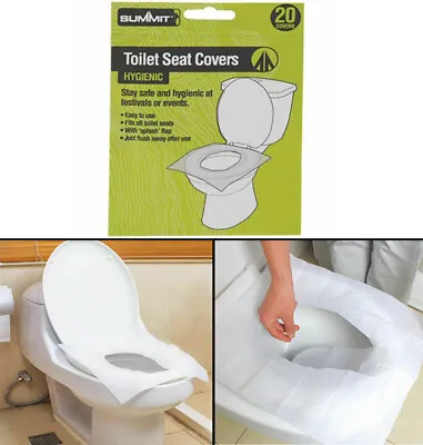 £3.75 • Buy 20pk Summit Disposable Paper Toilet Seat Cover Flushable Hygienic Health Camping