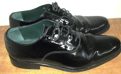 Black Patent Leather Lace-up Shoes - Marks & Spencers - Uk Size 9 - Eur 43 • £5