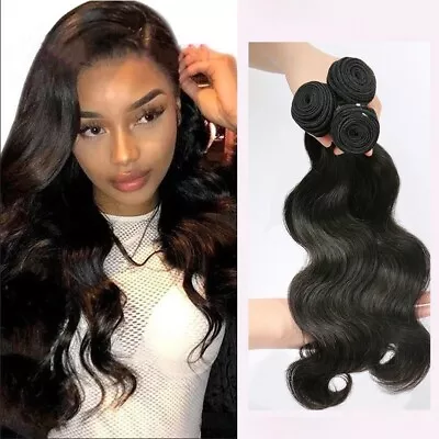 Body Wave Human Hair 3 Pcs/150G Peruvian Virgin Human Hair Extensions Weave Weft • $19.99